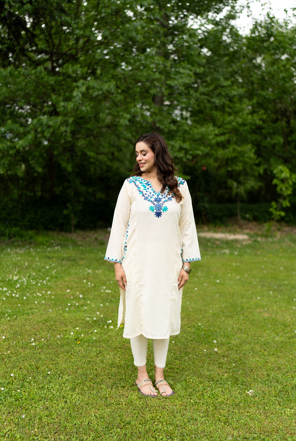 Cream Cotton Pheran