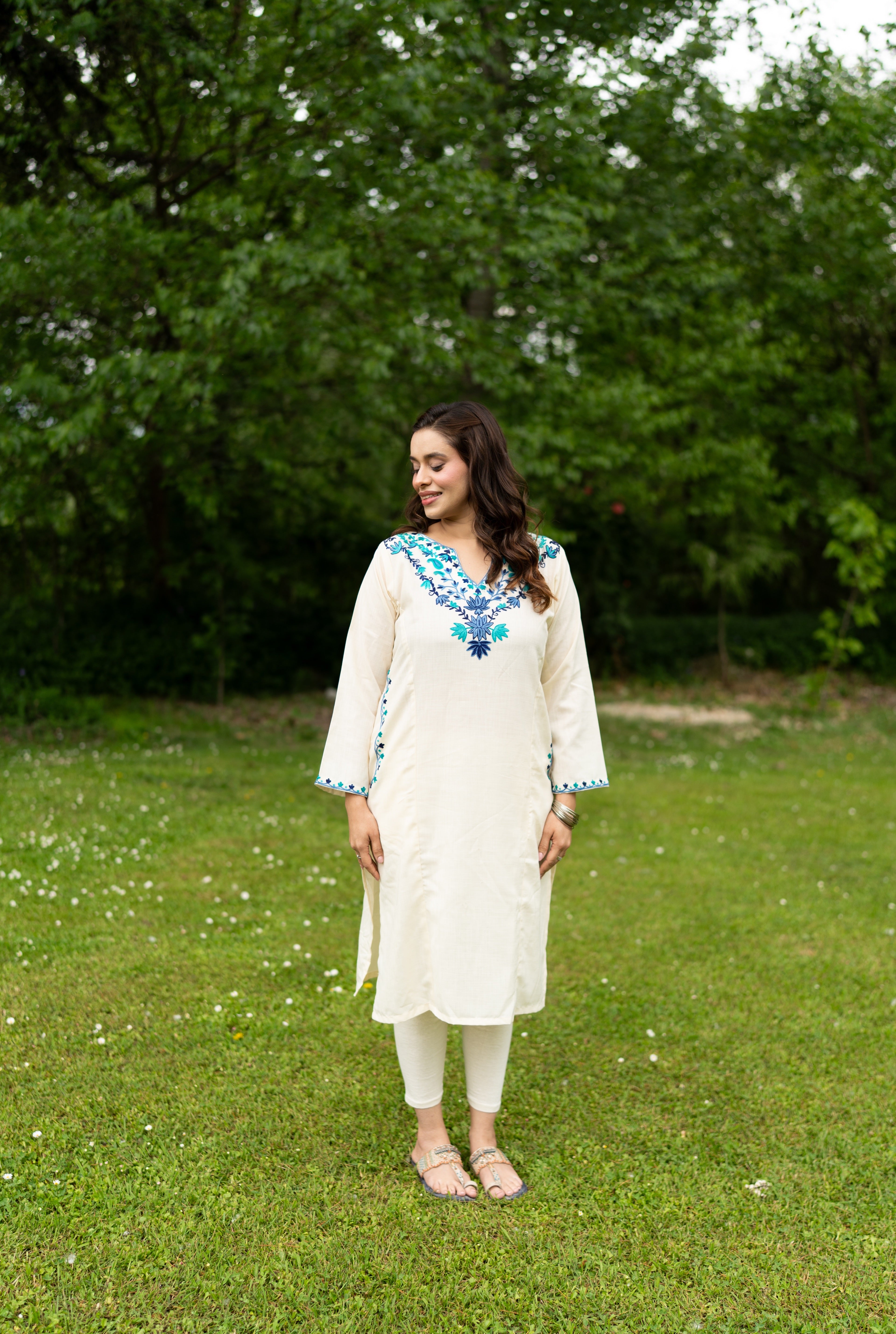 Cream Cotton Pheran