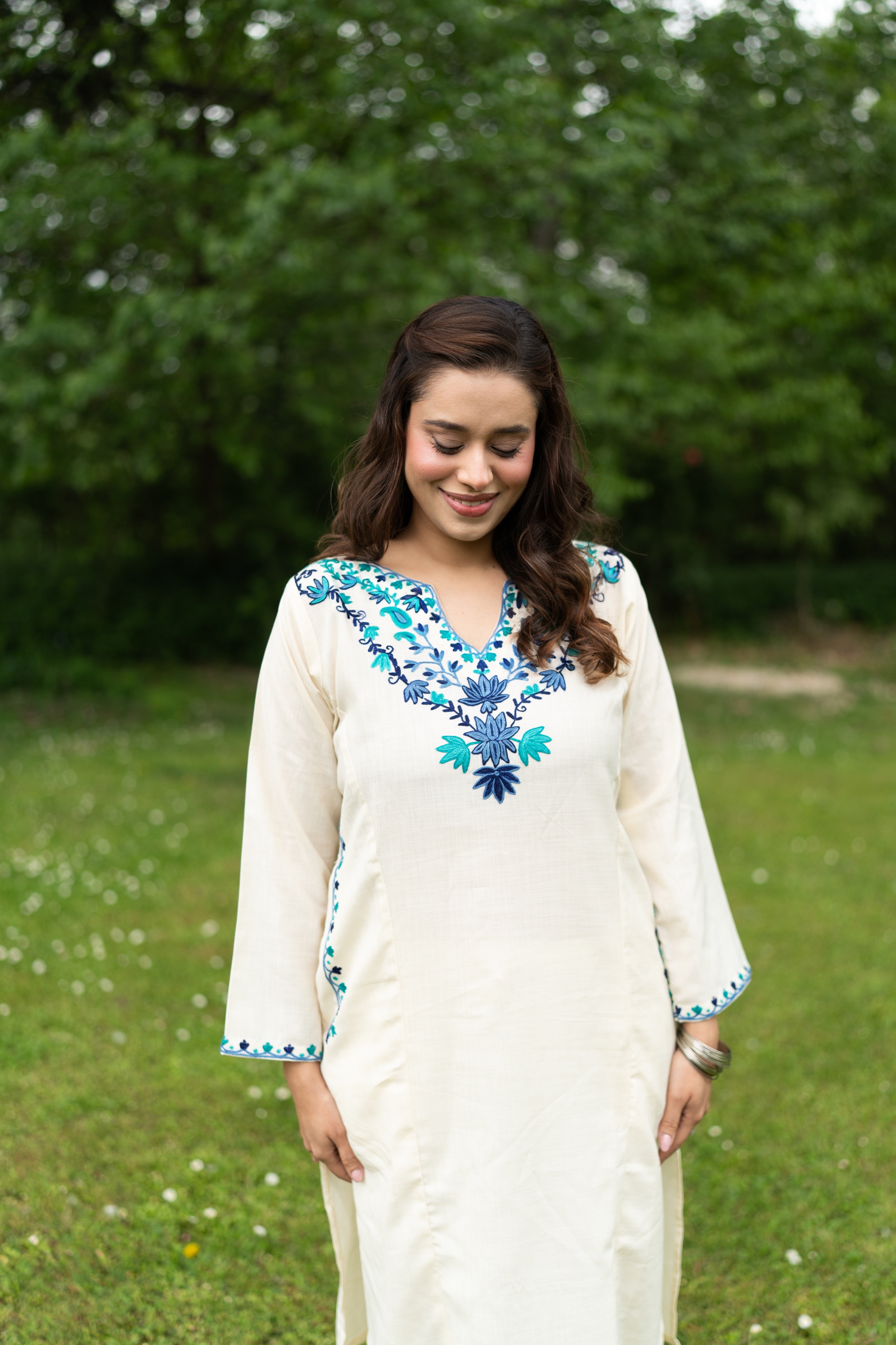 Cream Cotton Pheran