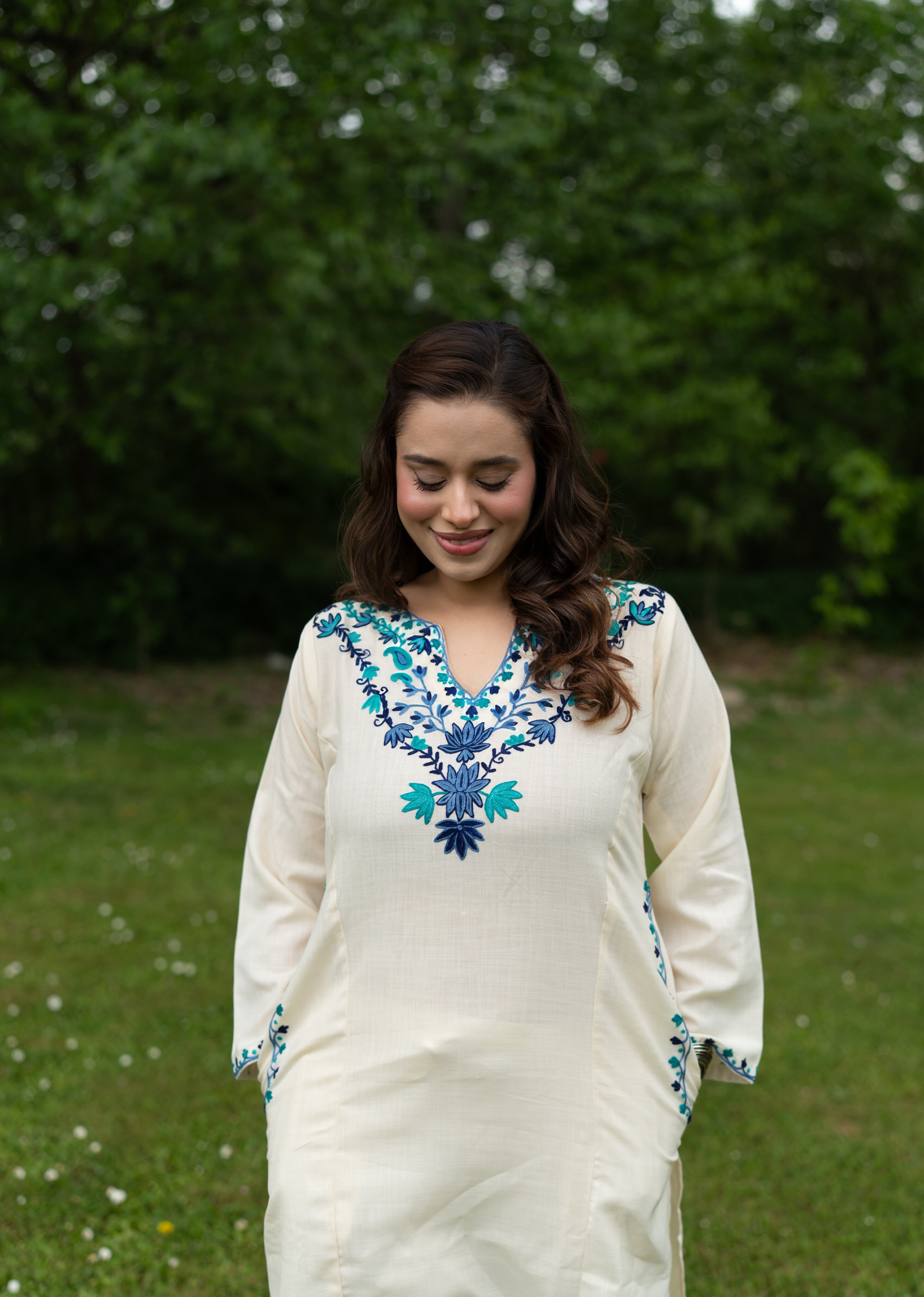 Cream Cotton Pheran