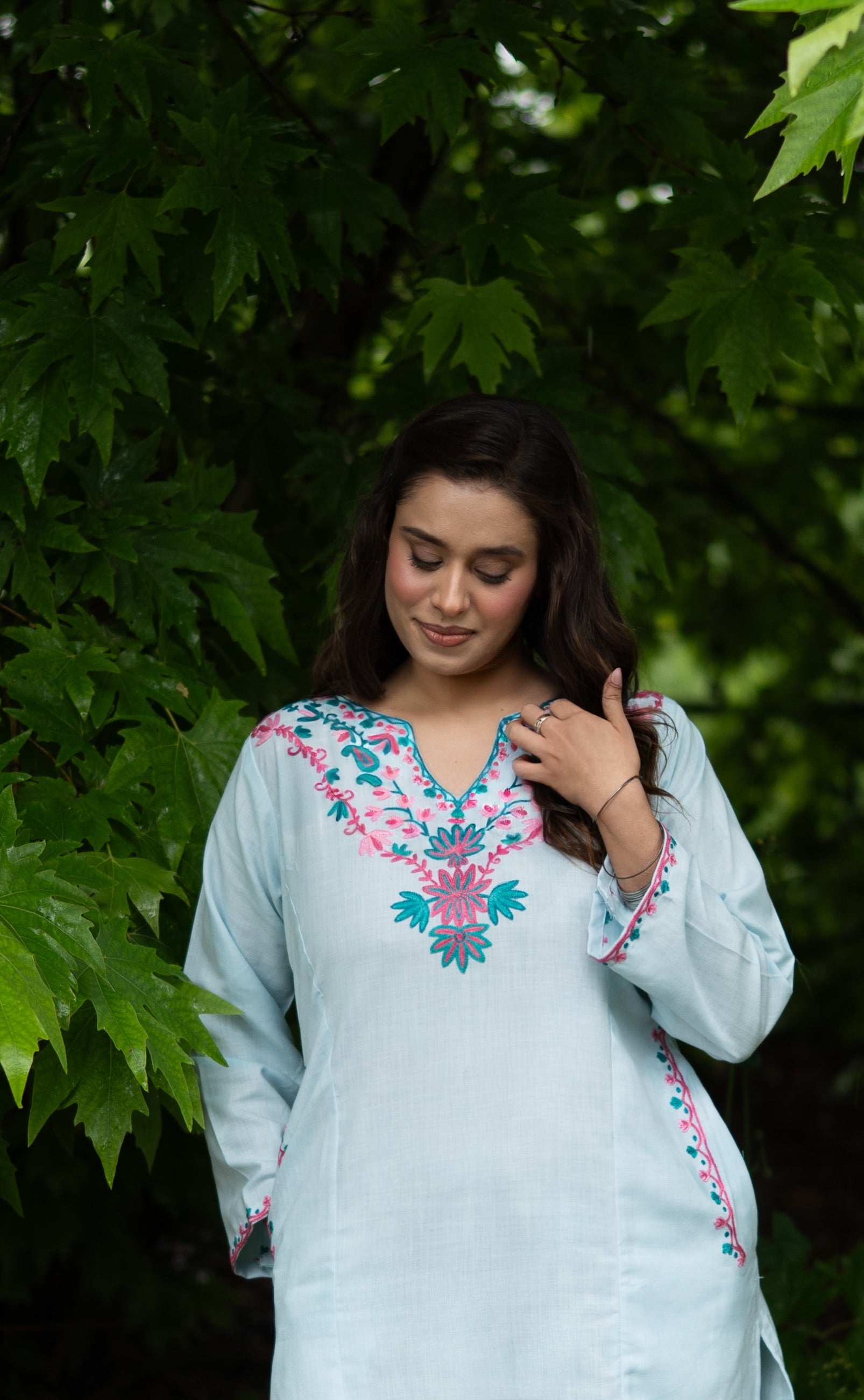 Sky Blue Cotton Pheran