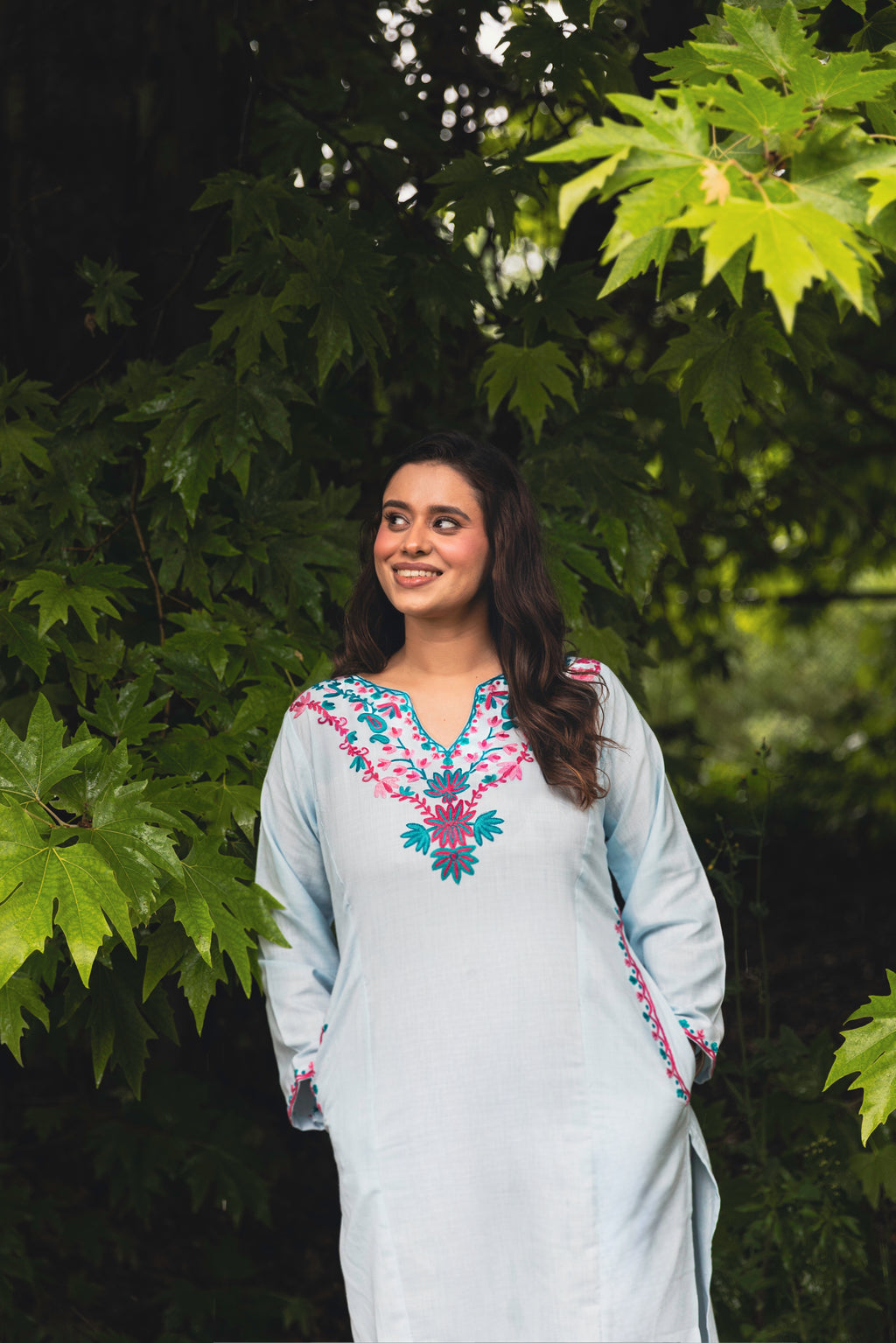 Sky Blue Cotton Pheran