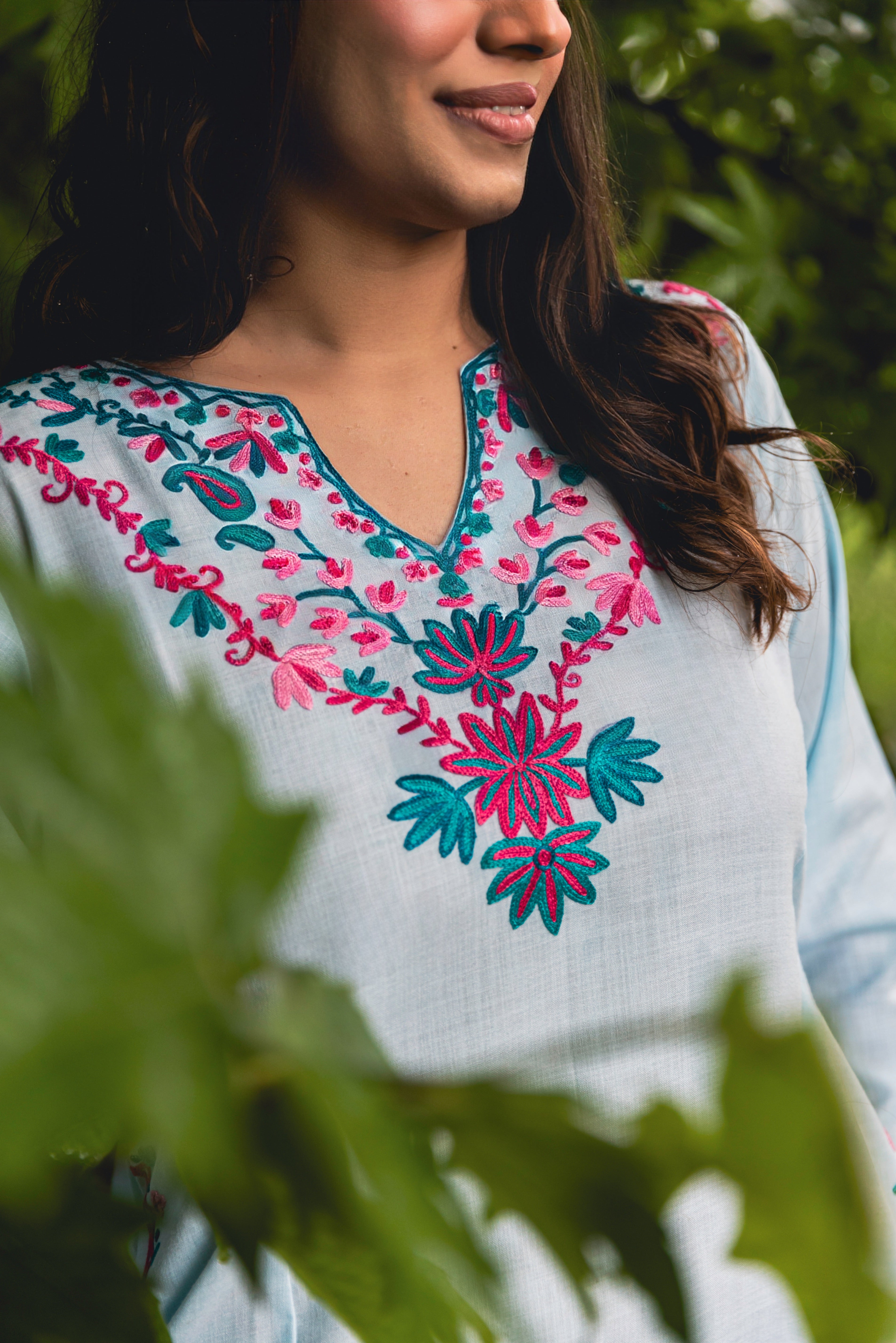 Sky Blue Cotton Pheran