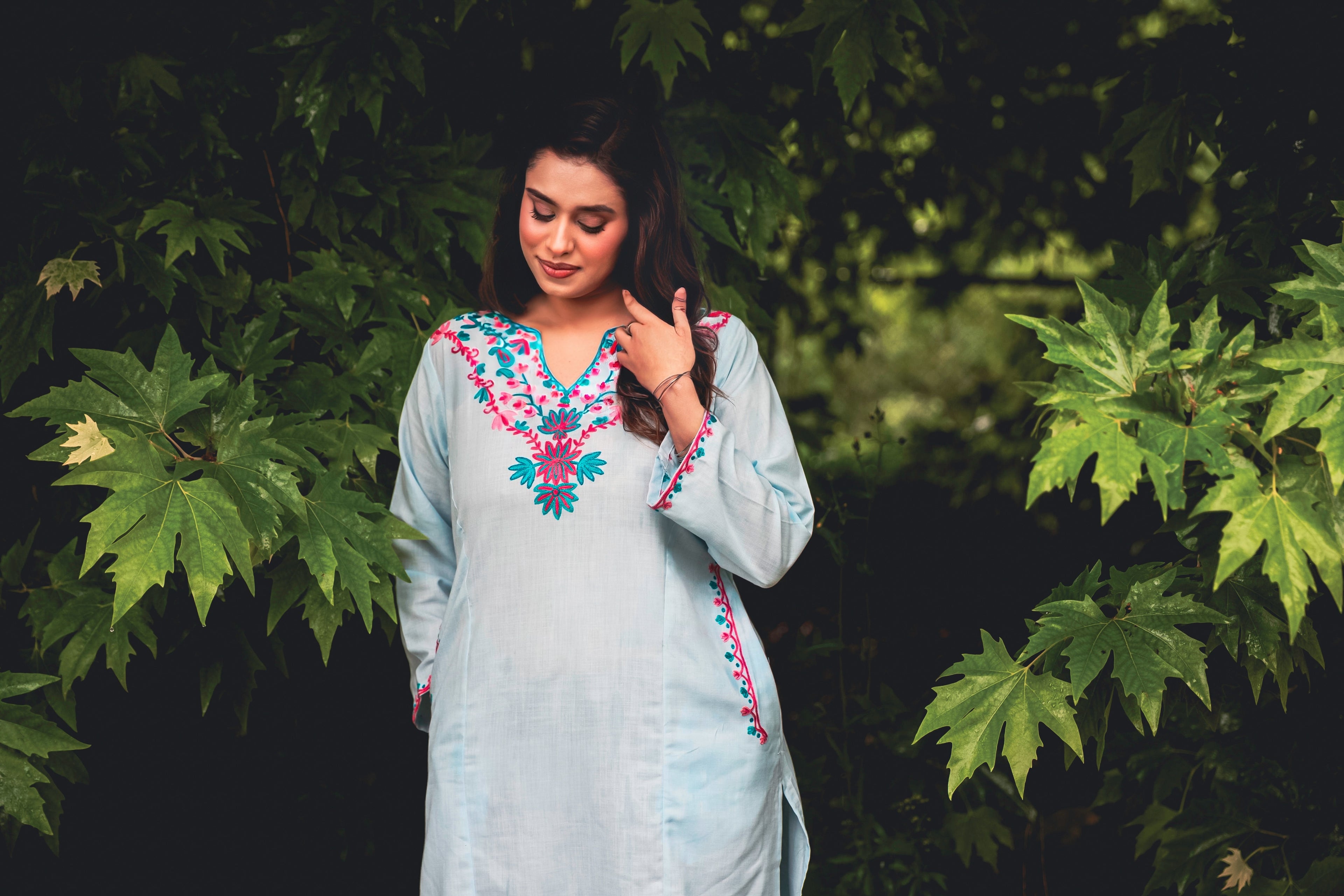 Sky Blue Cotton Pheran