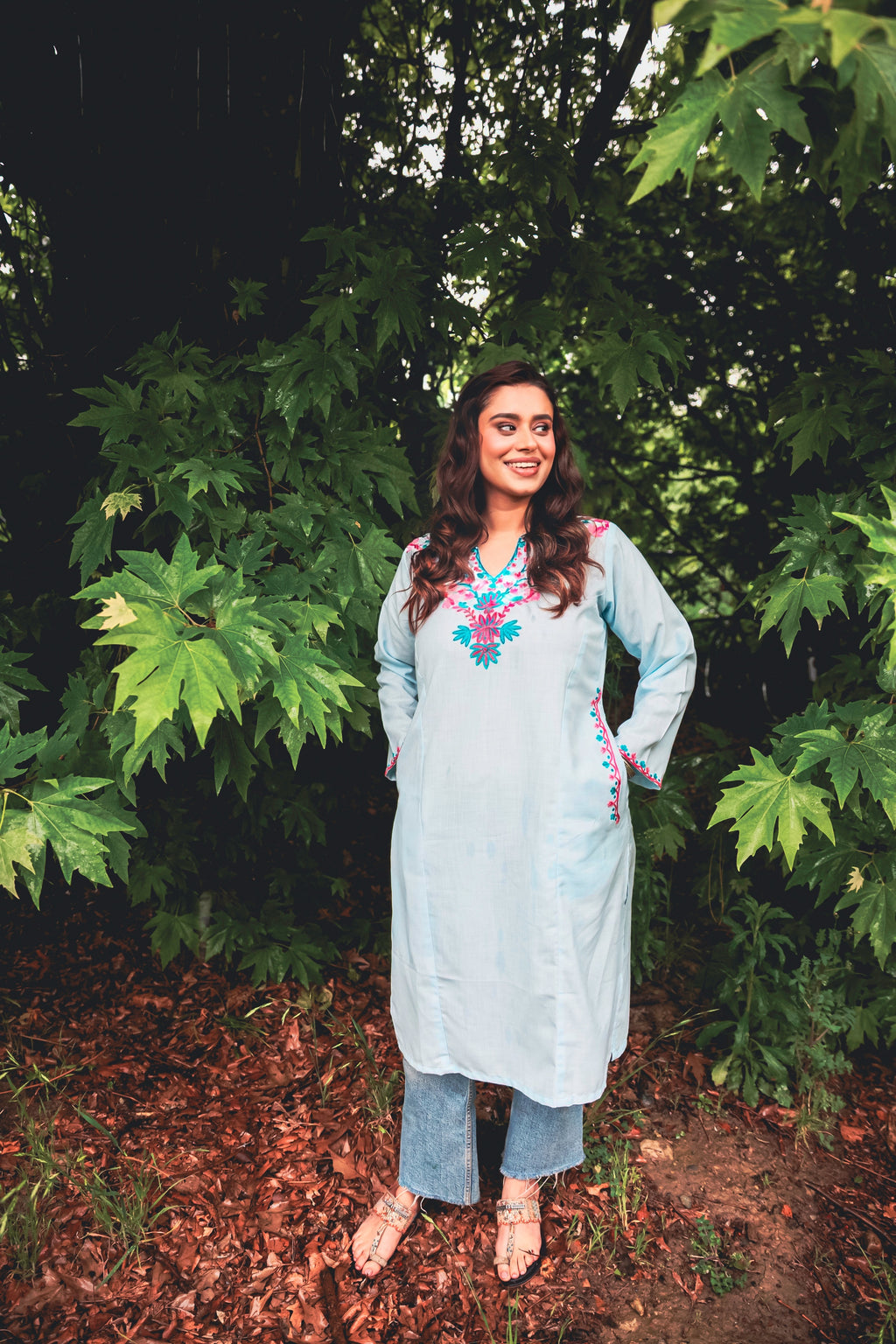 Sky Blue Cotton Pheran