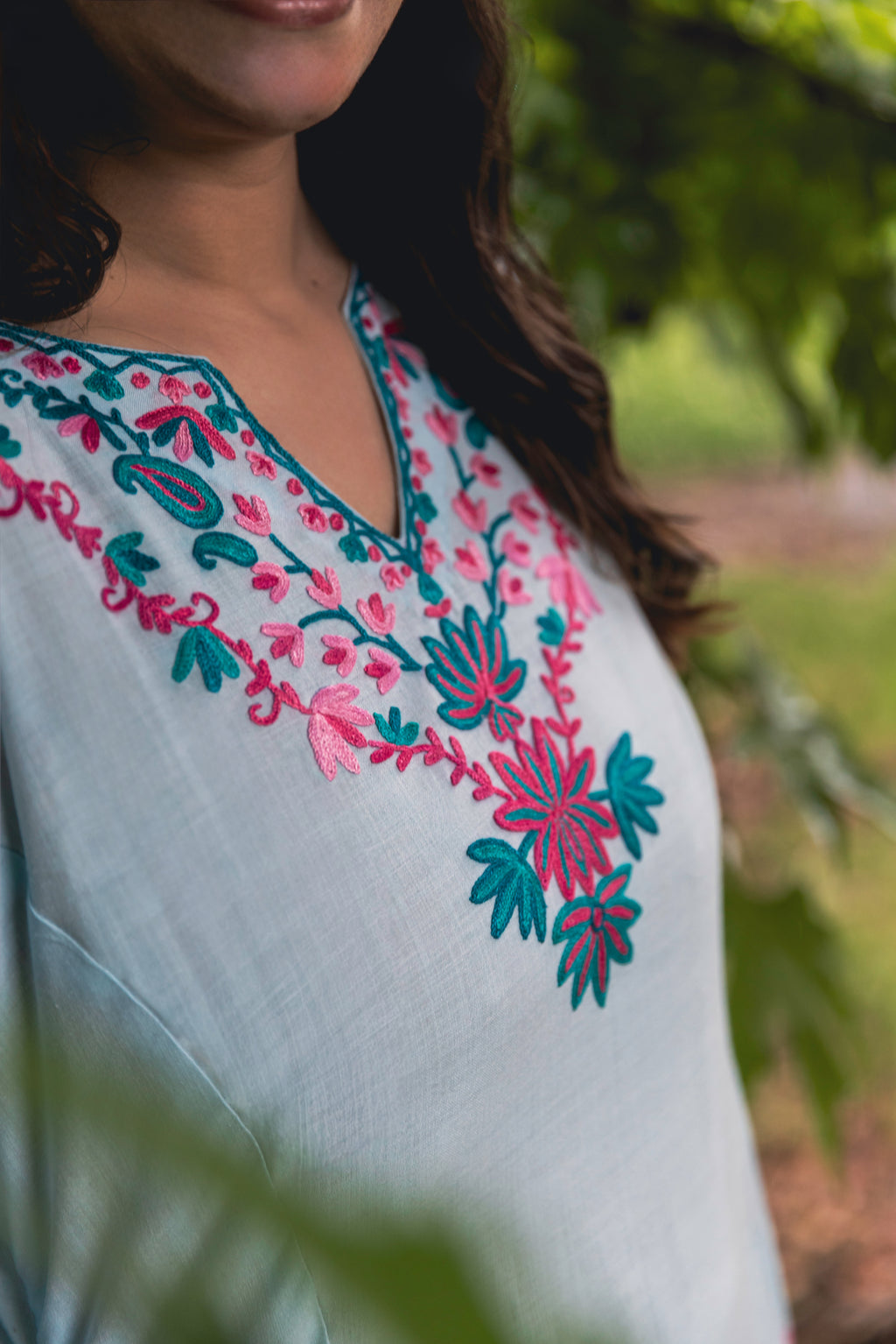 Sky Blue Cotton Pheran