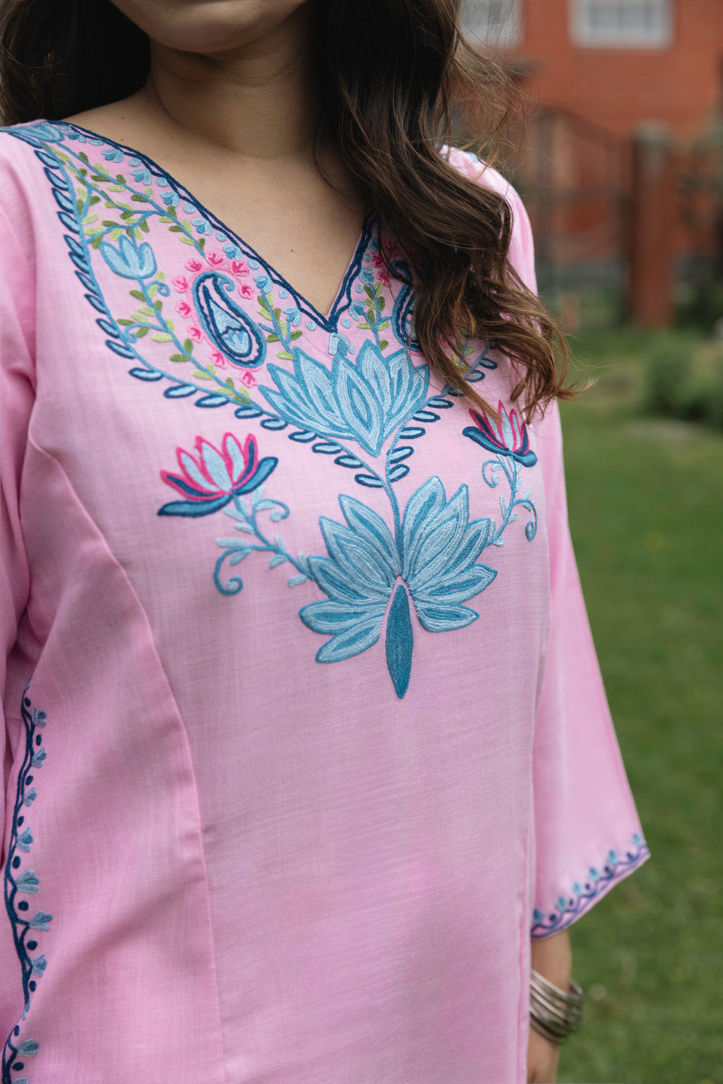 Powder Pink Cotton Pheran
