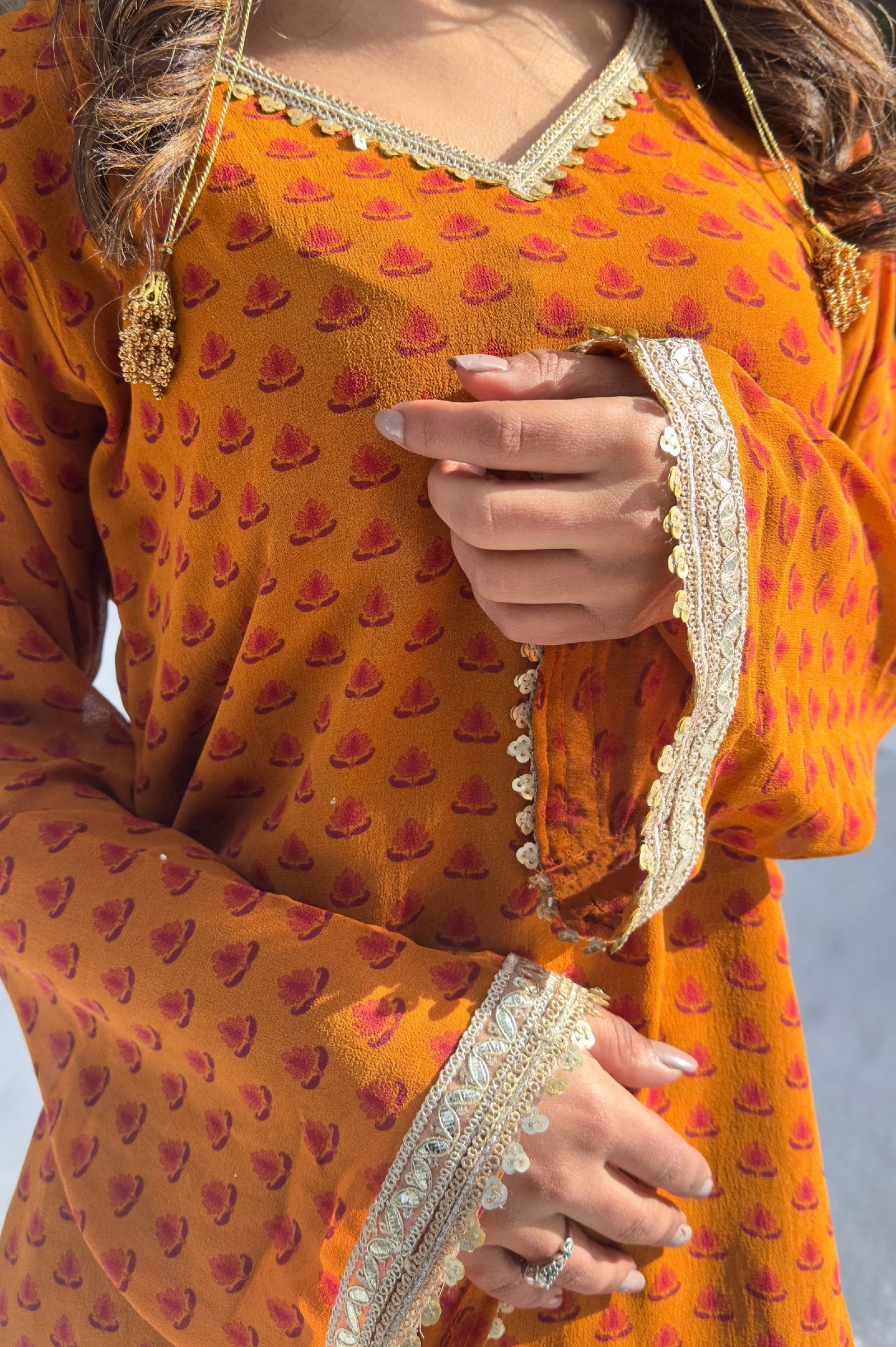 Kashmiri Chinar Mustard Kurti