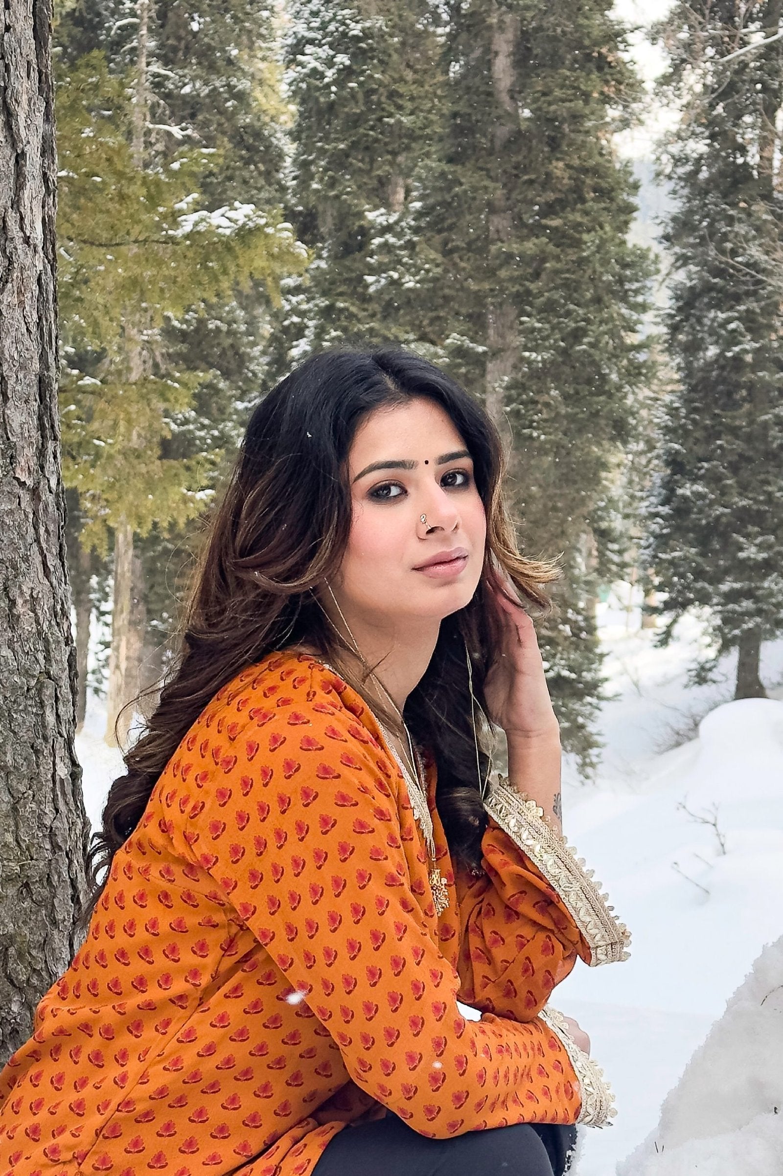 Kashmiri Chinar Mustard Kurti