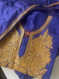 Hand Embroidered Kashmiri Tilla Blue Suit Set — Made to Order