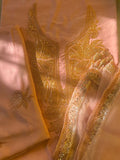 Hand Embroidered Kashmiri Tilla Blush Pink Suit Set - Made to order